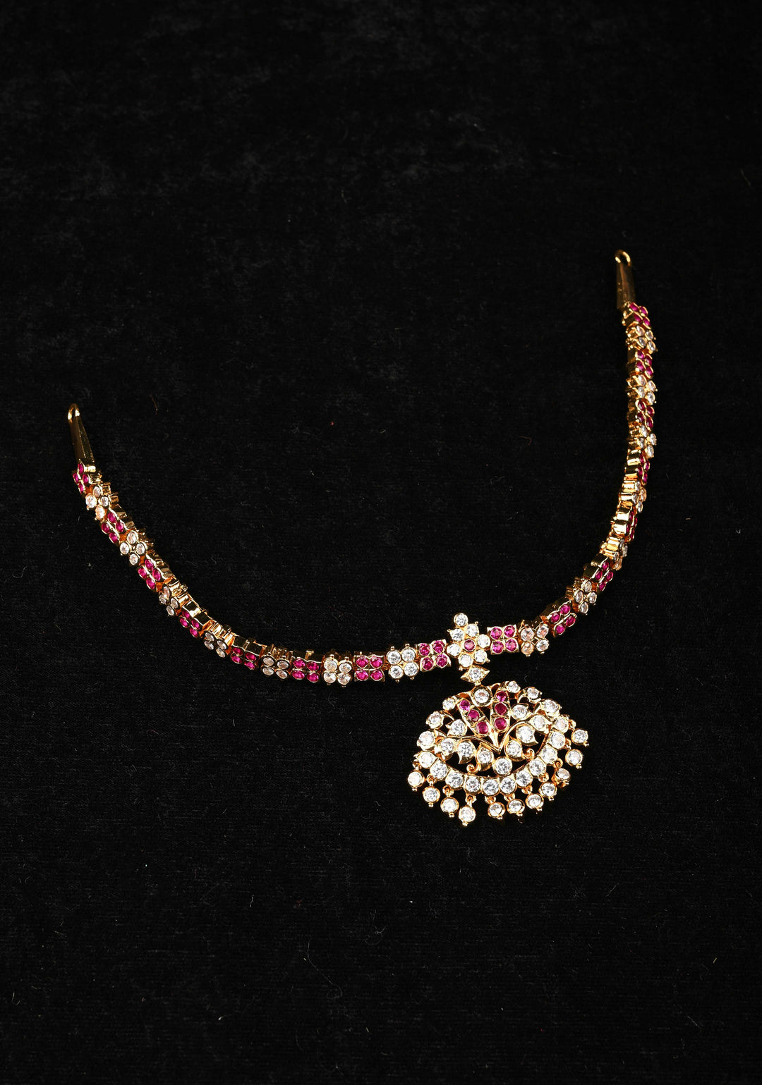 92.5 Pure Silver, Gold Plated Aaranikha Attigai Necklace