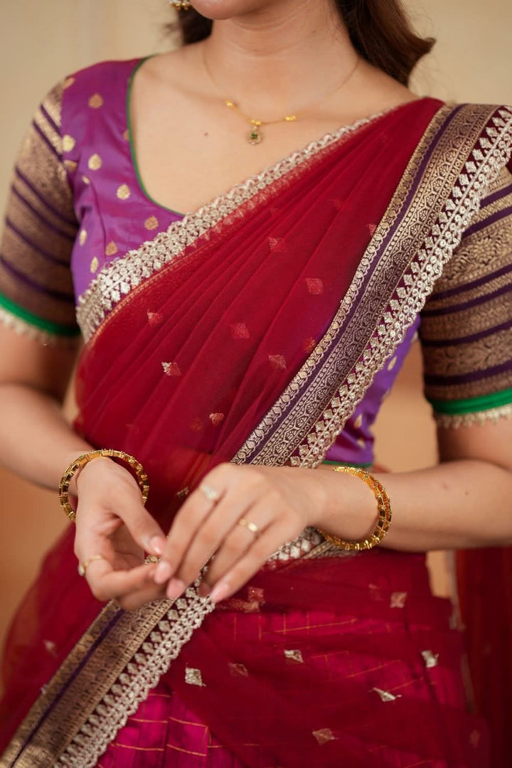 Navya Magenta Halfsaree (Set of 3) | SHOBITAM