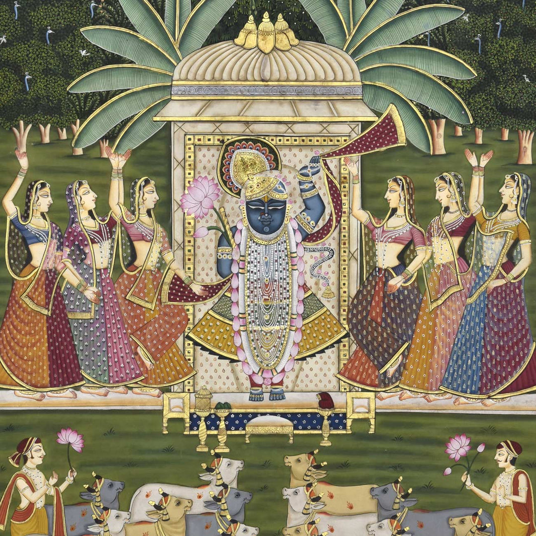 6x4 feet Shreenath ji under the Poonam Sky Painting | SHOBITAM