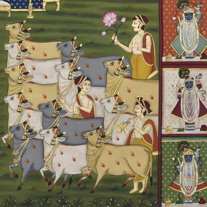 6x4 feet Shreenath ji under the Poonam Sky Painting | SHOBITAM