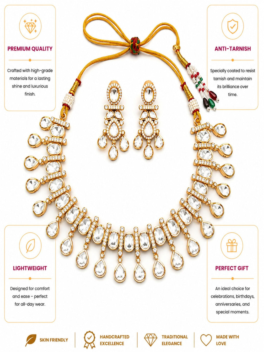Traditional Kundan Necklace Set | SHOBITAM