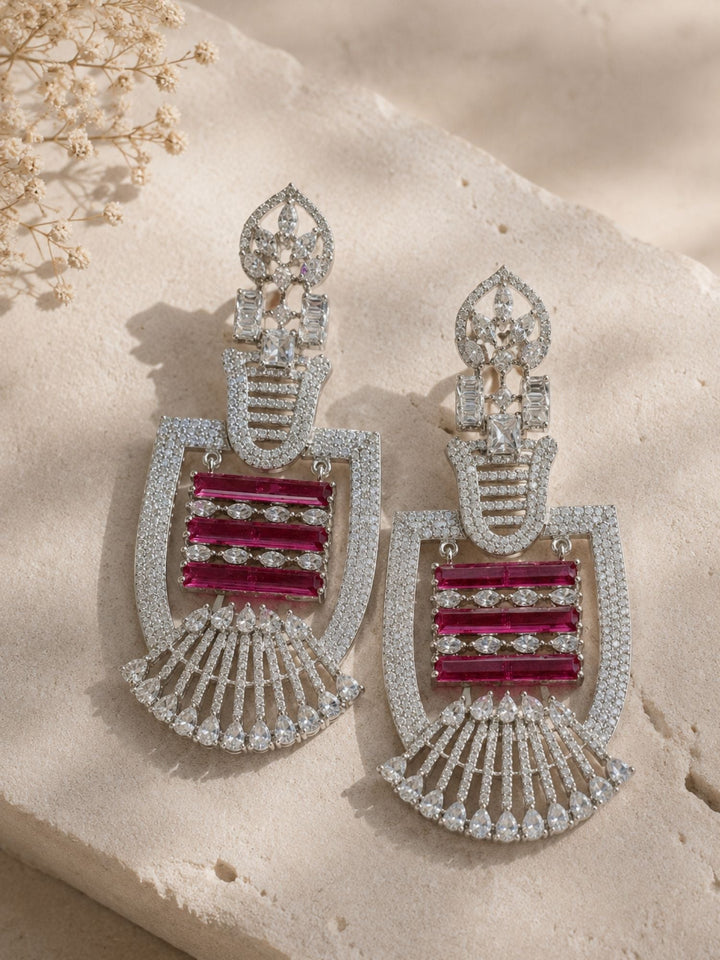 Ruby Stone Statement Earrings | SHOBITAM