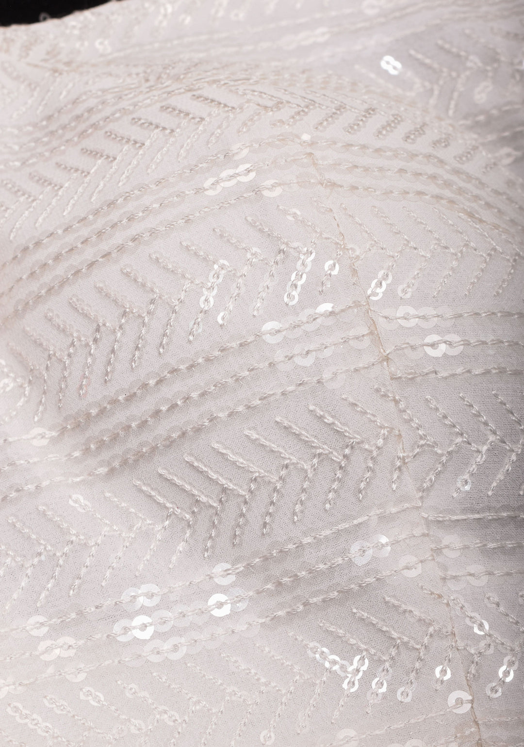 Pearls On Net Unique Blouse in Off white with sheer back and elasticated shoulders
