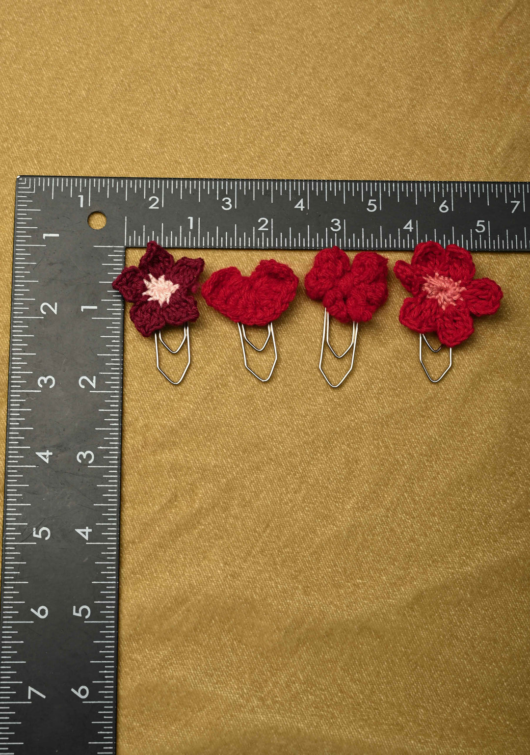 Crochet Floral Charm Paper Clips- Pack of 4 | SHOBITAM