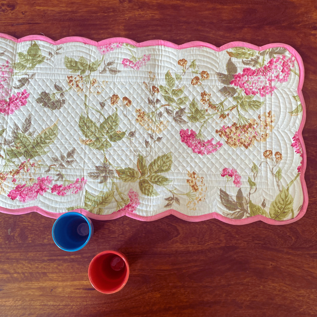 Gardenia Reversible Table Runner, 100%Cotton, 15''*72 |shobitam