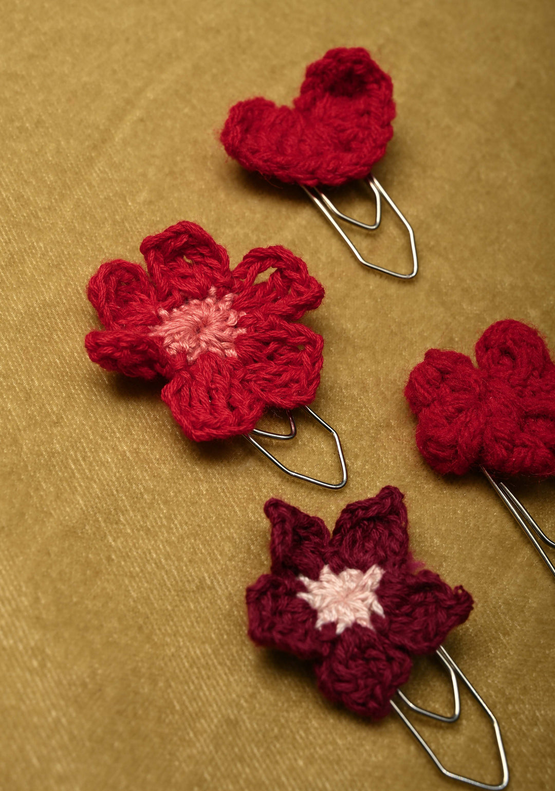 Crochet Floral Charm Paper Clips- Pack of 4 | SHOBITAM