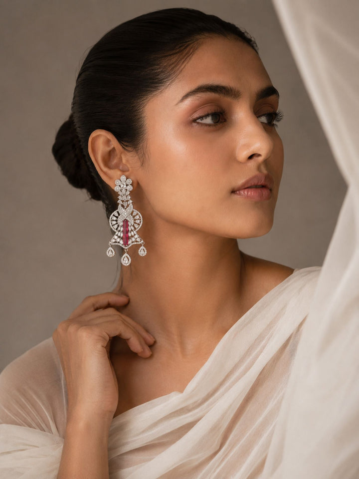 Emerald CZ Statement Earrings | SHOBITAM