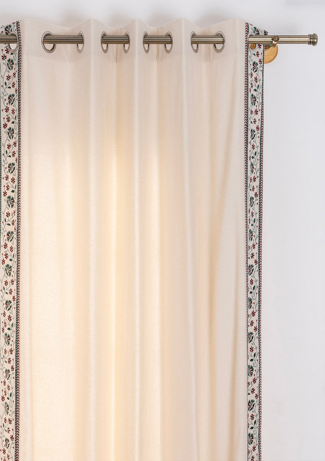 Kadamba Beige 100% Cotton Plain Curtain for living room & bedroom - Room Darkening - Single Piece | SHOBITAM