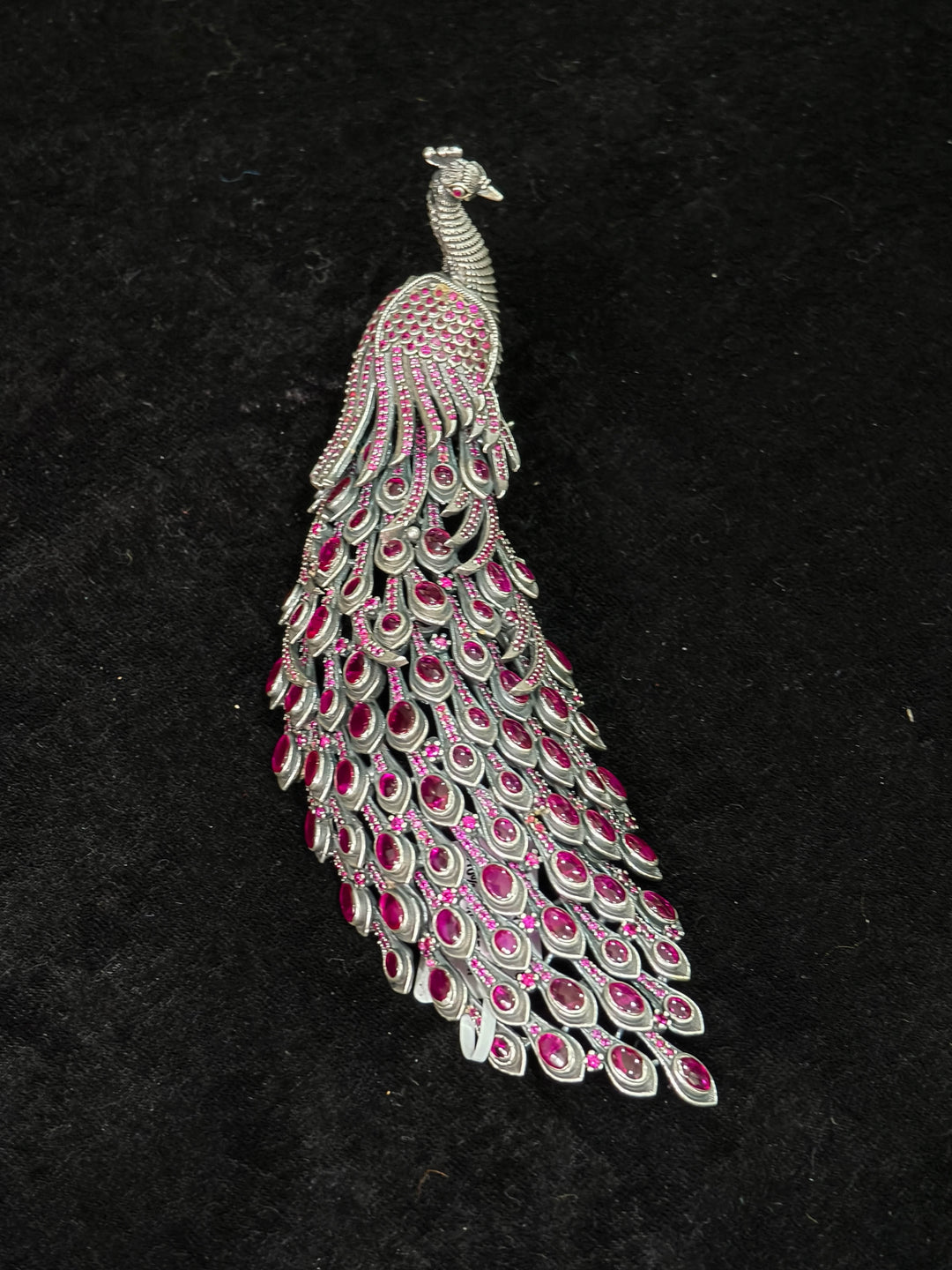 92.5 Silver Idol Peacock With Semi Precious Stones