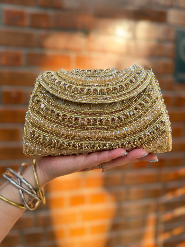 GOLDEN GIRL Bag with Beads and Embroidery