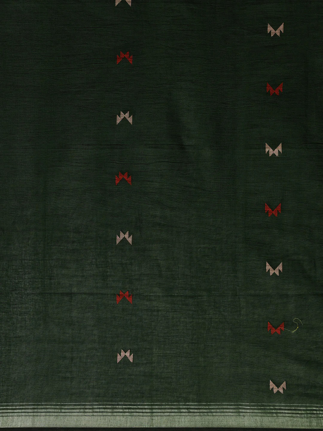 Green Handloom Jamdani Cotton Saree