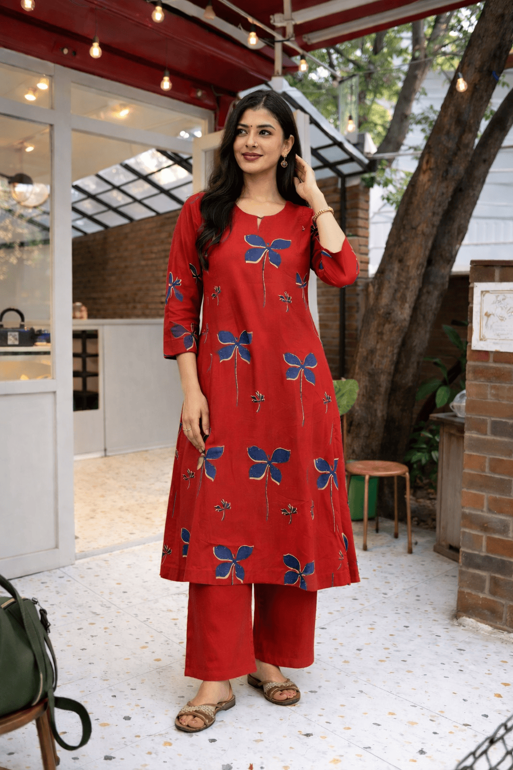 CRANBERRY Cotton Red Kurta Set Of 2