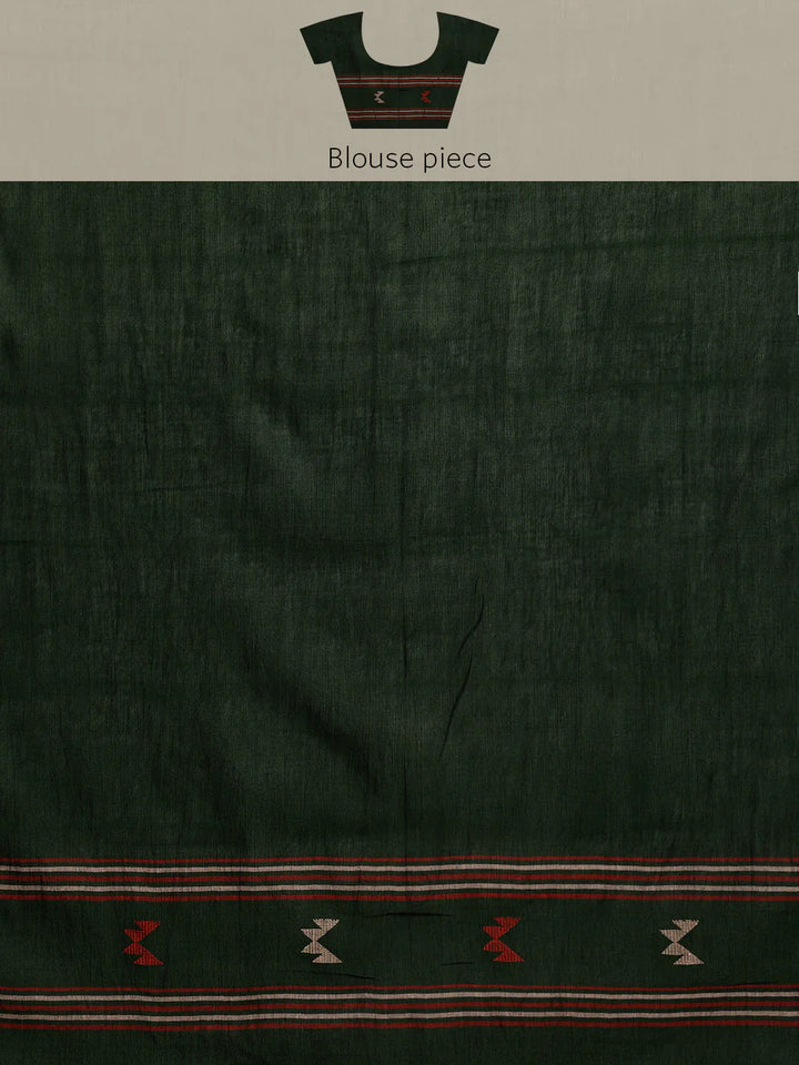 Green Handloom Jamdani Cotton Saree