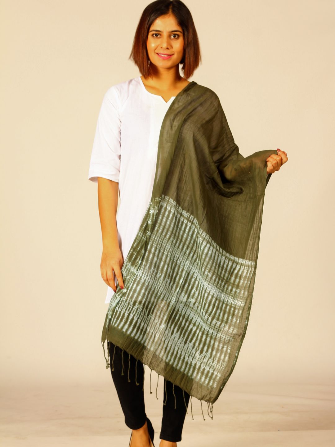 Hand Woven Shibori Cotton Stole | SHOBITAM