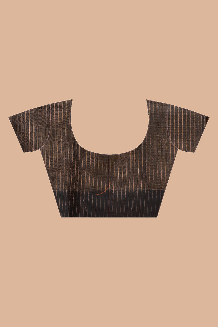 Handspun tussar saree with jamdani pallu. | SILK MARK CERTIFIED | SHOBITAM