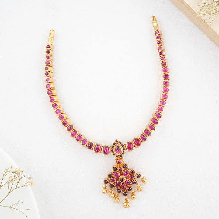 92.5 Silver Gold Plated Reversible Necklace with one side red and one side Green