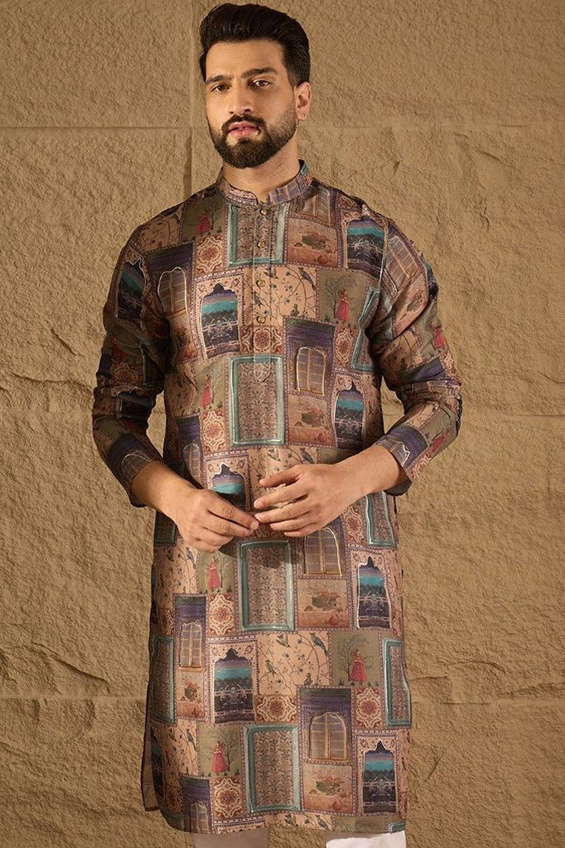 Multi Viscose Rayon Ethnic Motifs Embroidered Straight Kurta with Trouser  | SHOBITAM