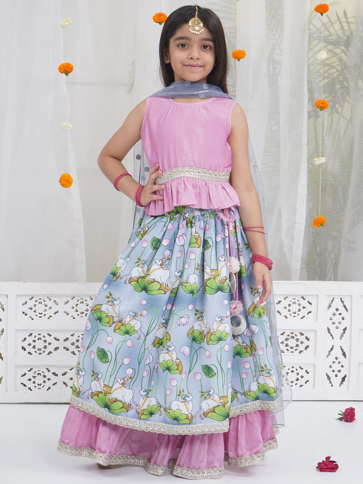 Girls Pious Kamdhenu Lehenga Set | SHOBITAM