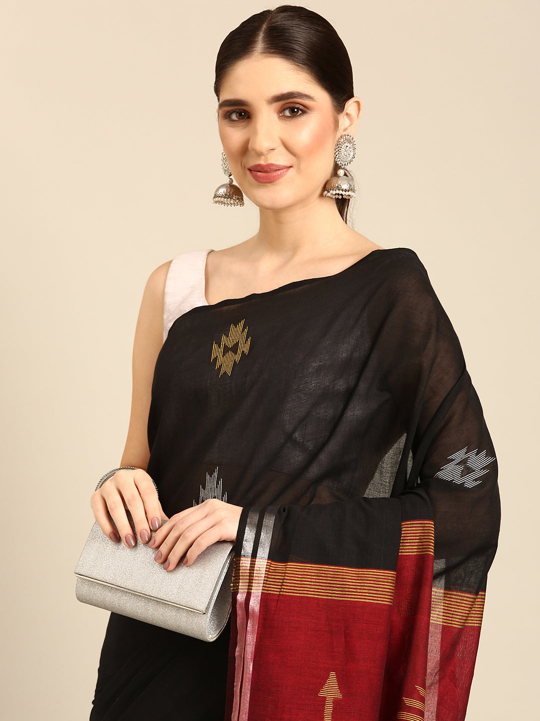 Handloom Jamdani Cotton Saree | SHOBITAM