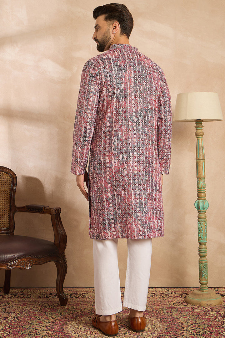 Brown Viscose Rayon Solid Printed Straight Kurta | SHOBITAM