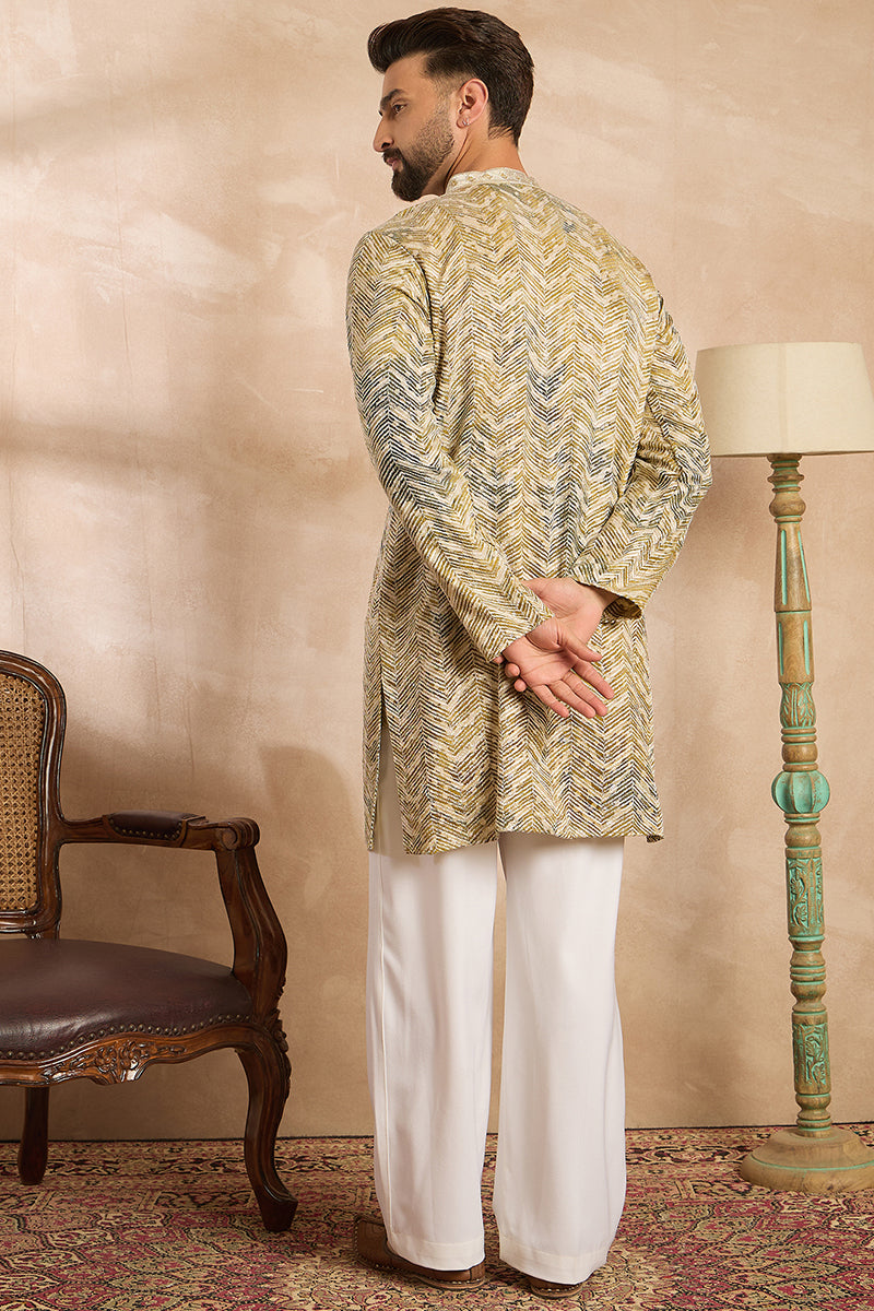 Green Silk Blend Solid Embroidered Straight Kurta | SHOBITAM
