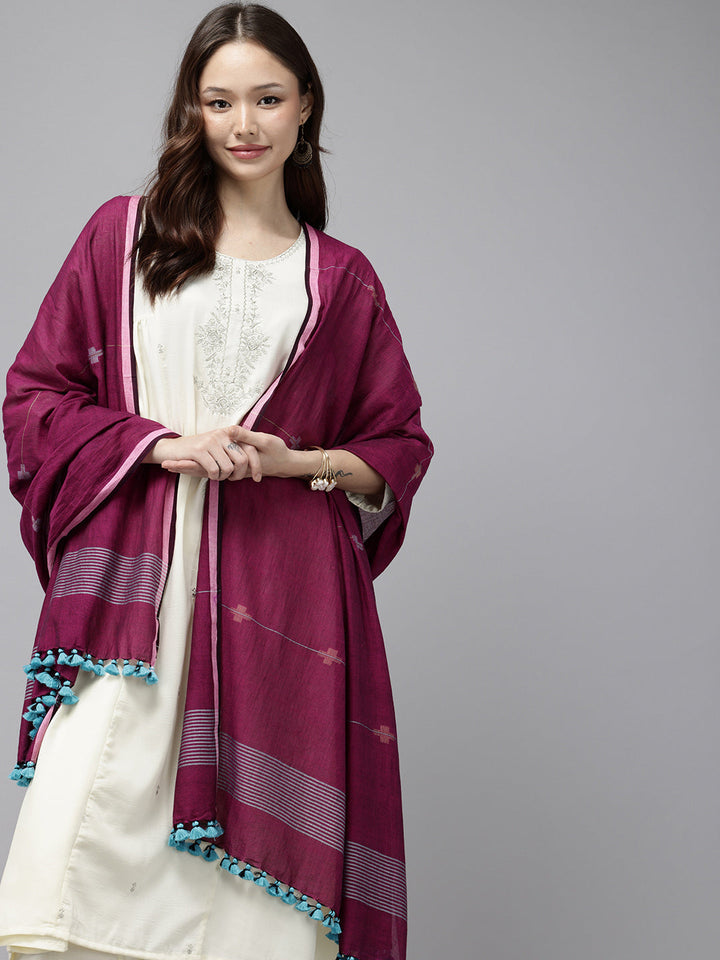 Handloom Jamdani Cotton Dupatta | SHOBITAM