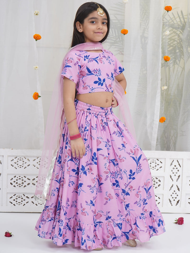 Girls Lavender Tulip Lehenga Choli Set | SHOBITAM