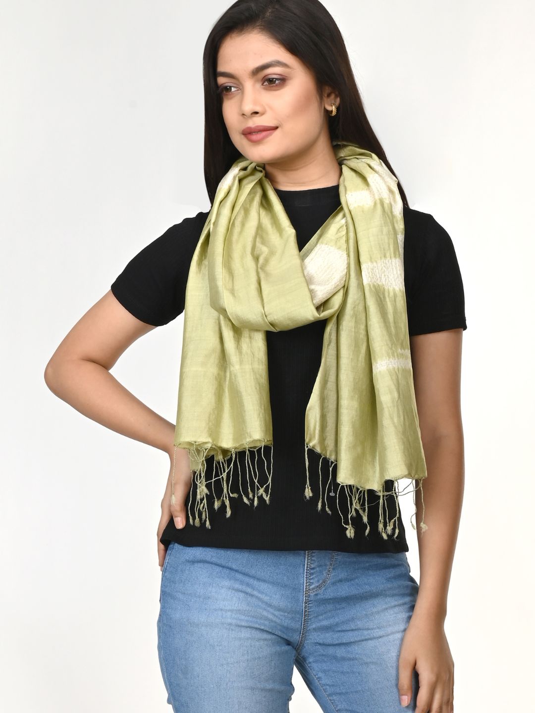 Hand Woven Shibori Pure Silk Stole | SHOBITAM