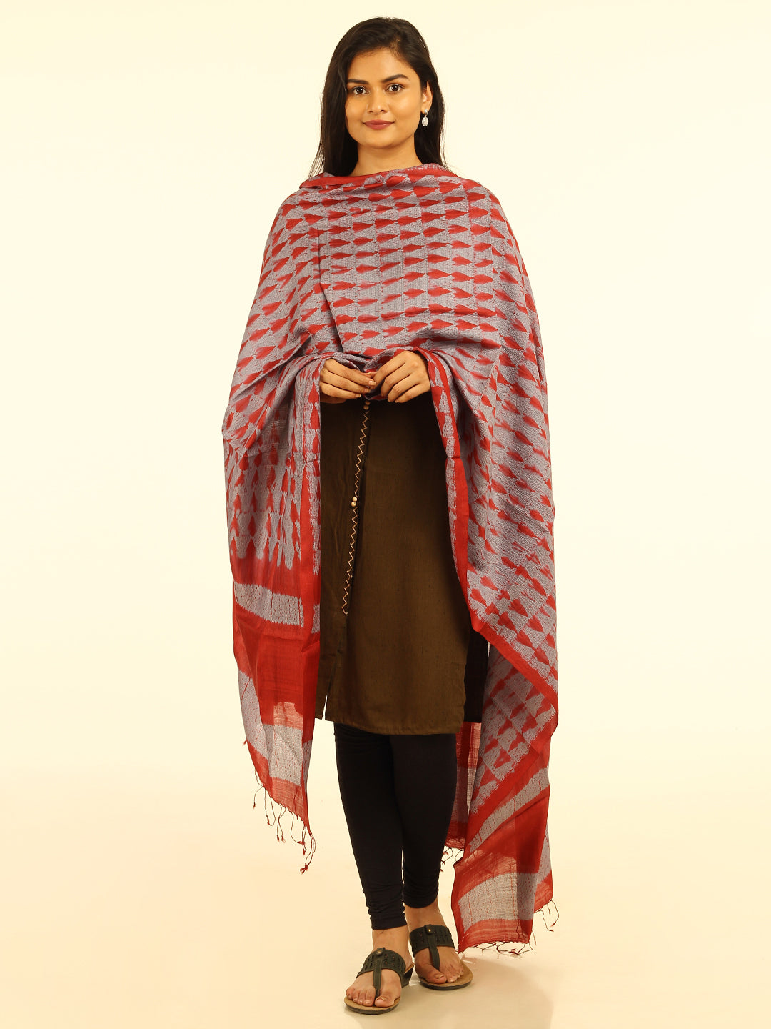 Hand Woven Shibori Silk Dupatta | SHOBITAM