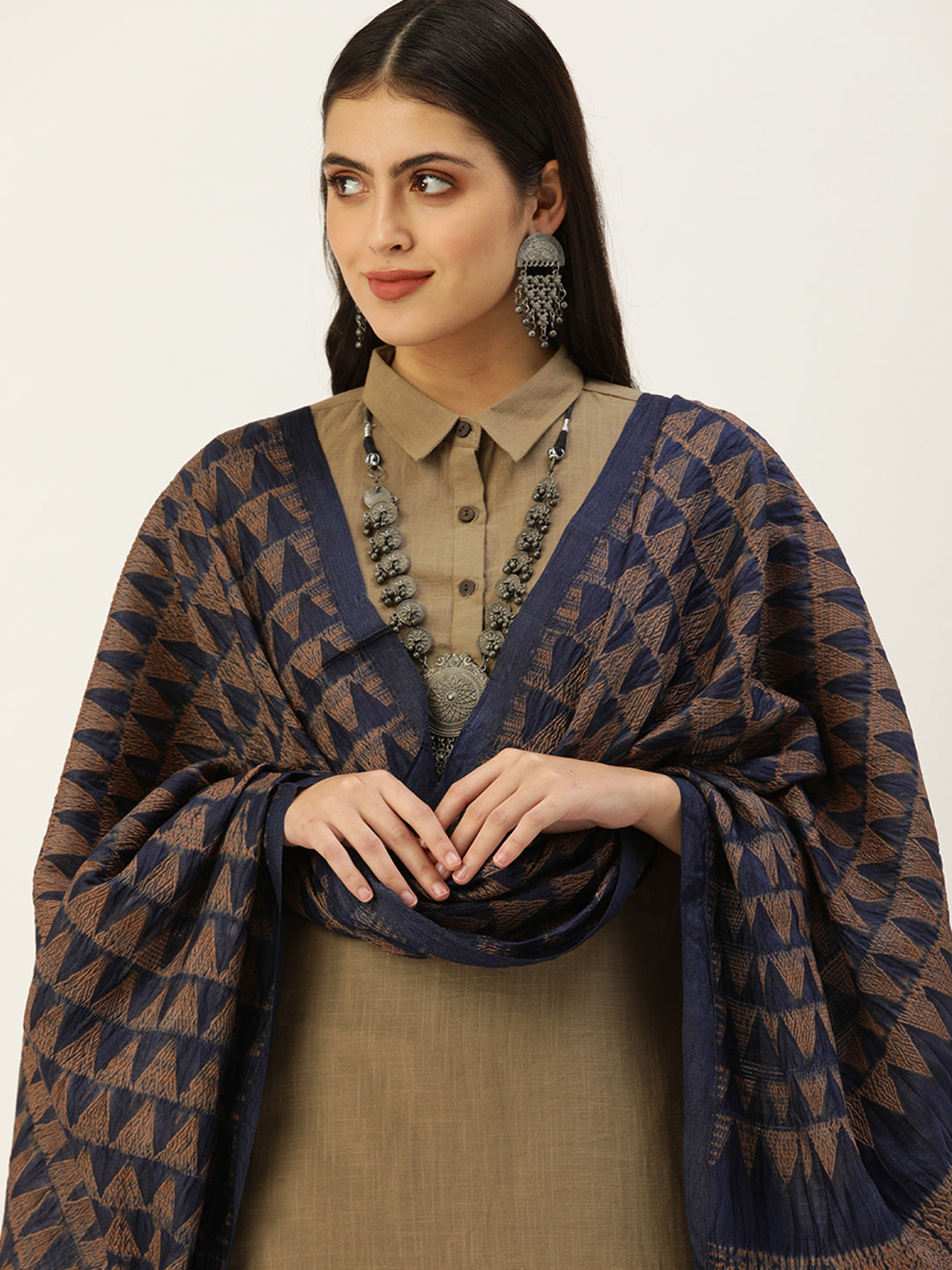 Hand Woven Shibori Silk Dupatta | SHOBITAM