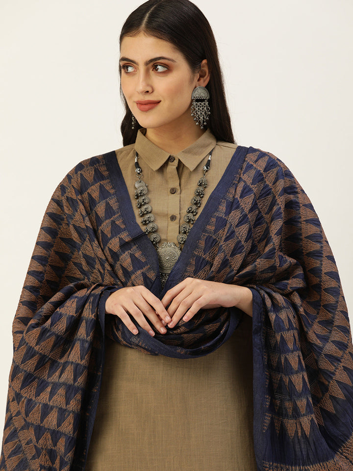 Hand Woven Shibori Silk Dupatta | SHOBITAM