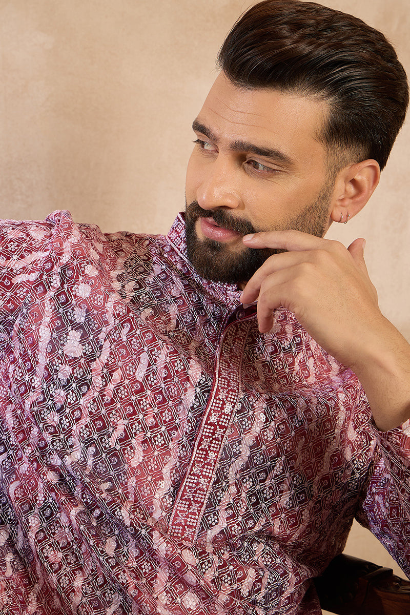Brown Viscose Rayon Solid Printed Straight Kurta With Trouser | SHOBITAM