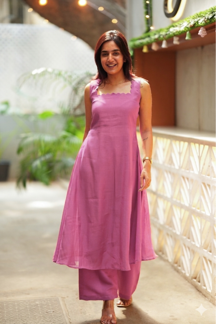 Aarna Pink Kurta Set (Set of 2) | SHOBITAM