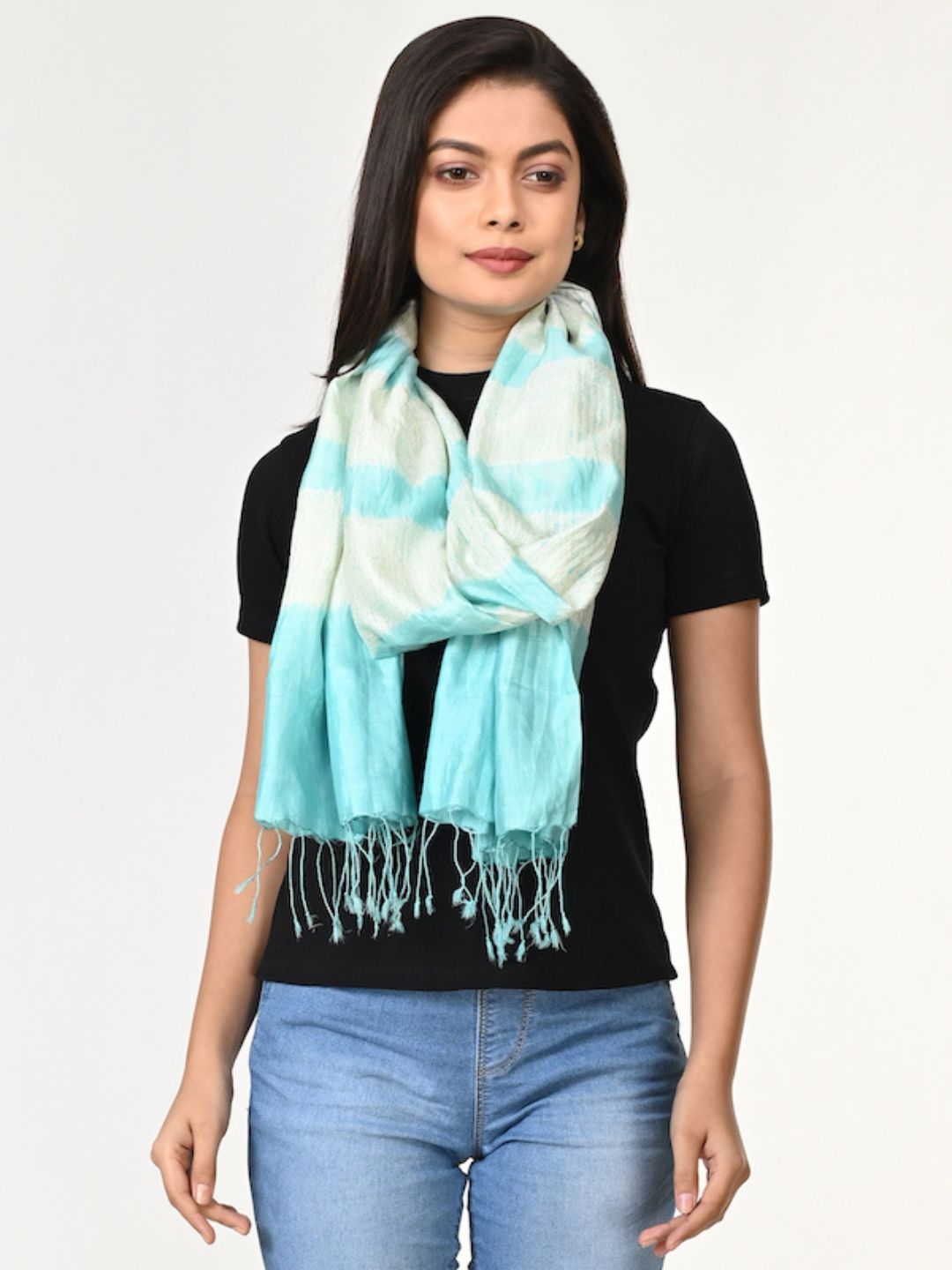 Hand woven Shibori Silk Stole | SHOBITAM