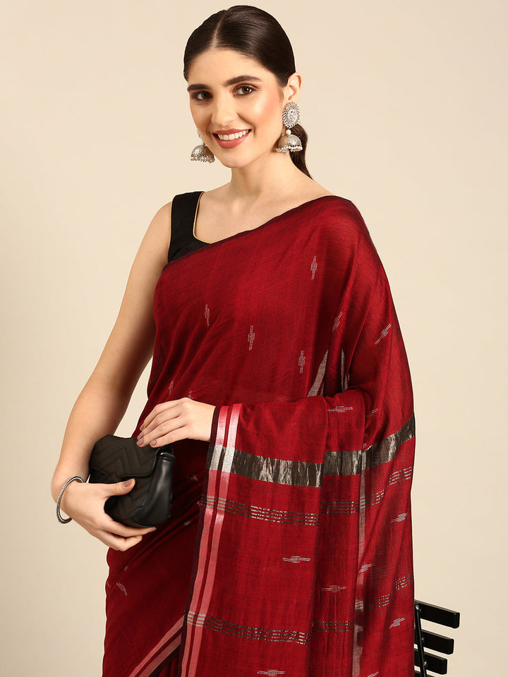 Handloom Jamdani Cotton Saree Without Blouse Piece | SHOBITAM