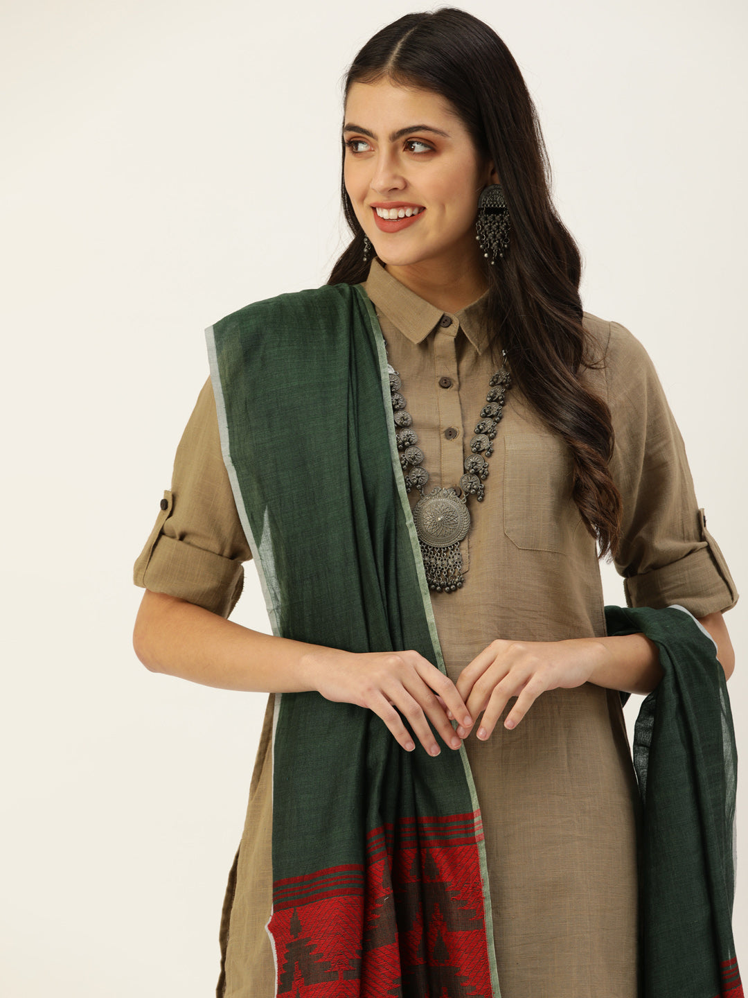 Handloom Jaquard Mul Cotton Dupatta | SHOBITAM
