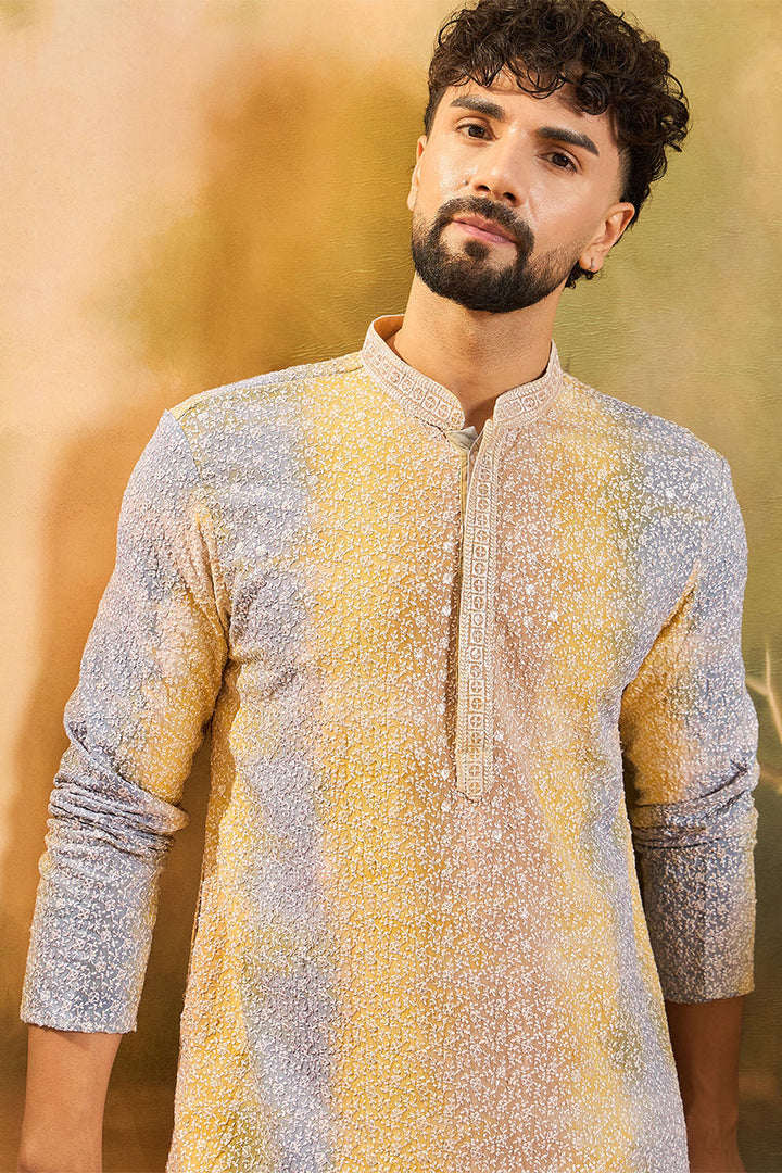 Multi Viscose Rayon Solid Embroidered Straight Kurta | SHOBITAM