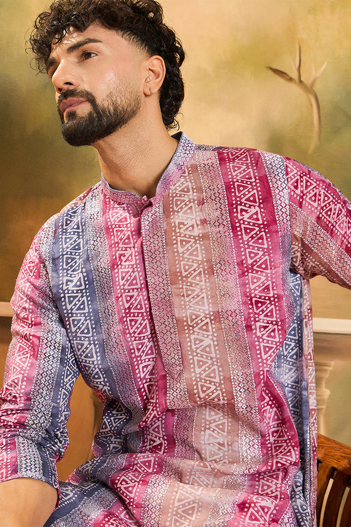 Multi Viscose Rayon Batik Printed Straight Kurta  | SHOBITAM