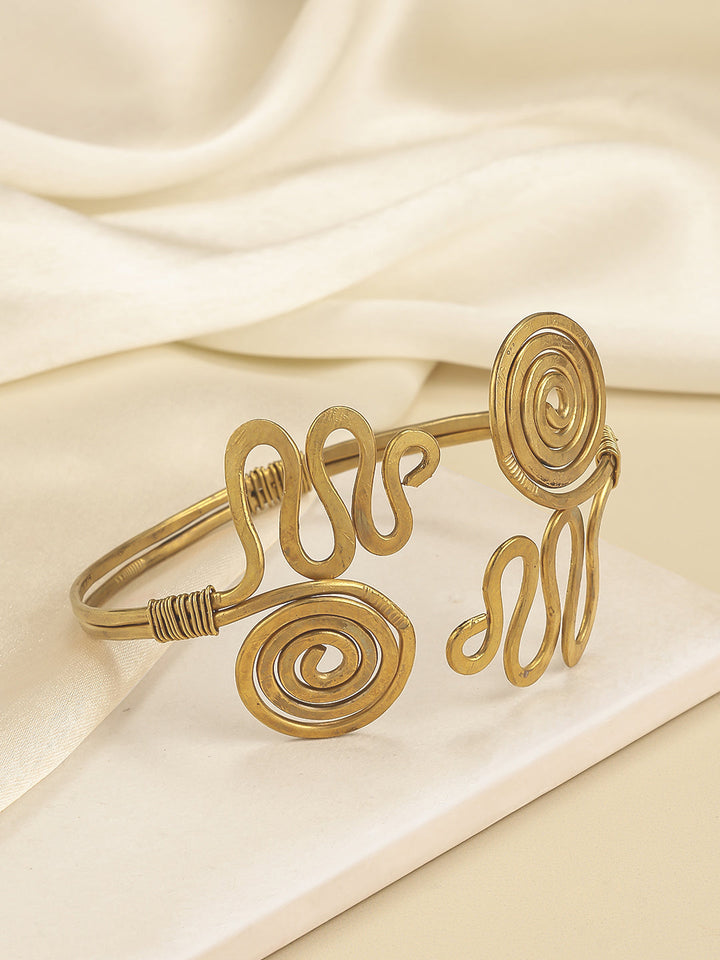 Beautiful & Ethnic Design Handmade Brass Bracelet | SHOBITAM