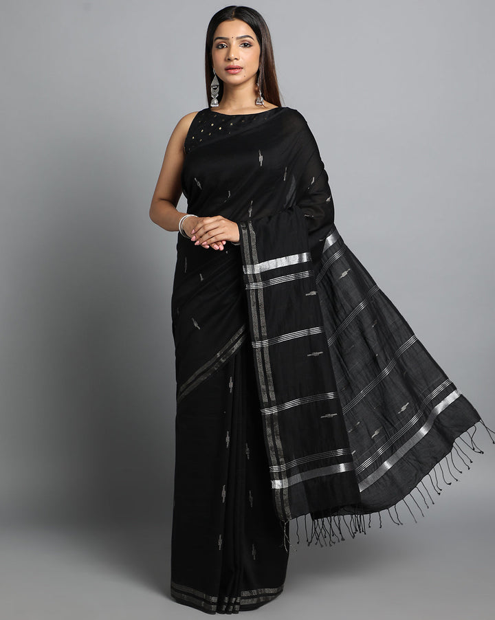 Handloom Jamdani Cotton Saree Without Blouse Piece | SHOBITAM