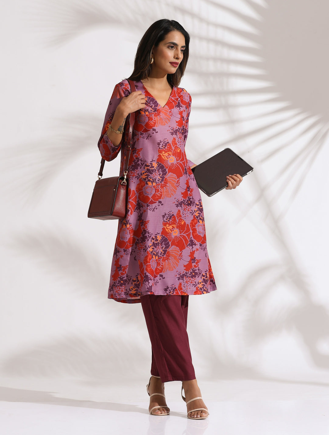 Purple Print Kurta Co-ord Set | SHOBITAM