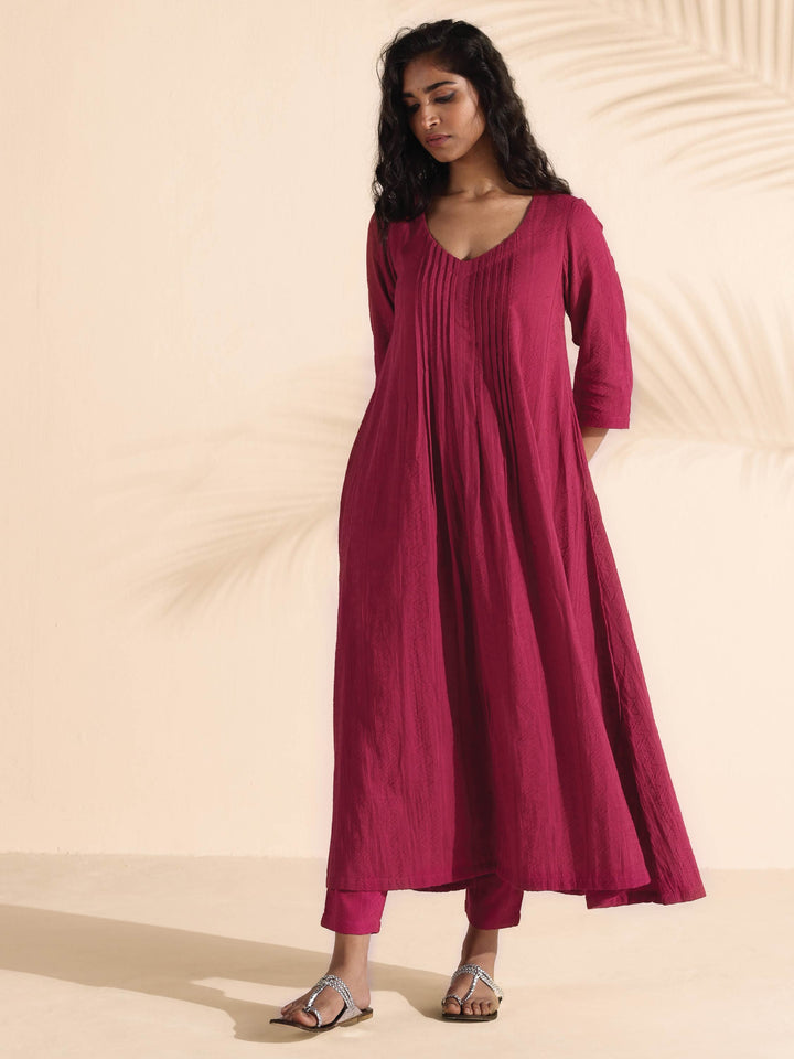Carrot Cotton Dobby Kurta Pant Set | SHOBITAM
