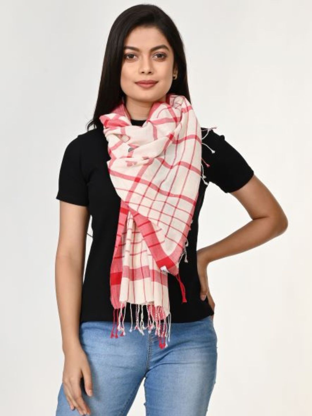 Handloom Jamdani Cotton Stole for women | SHOBITAM