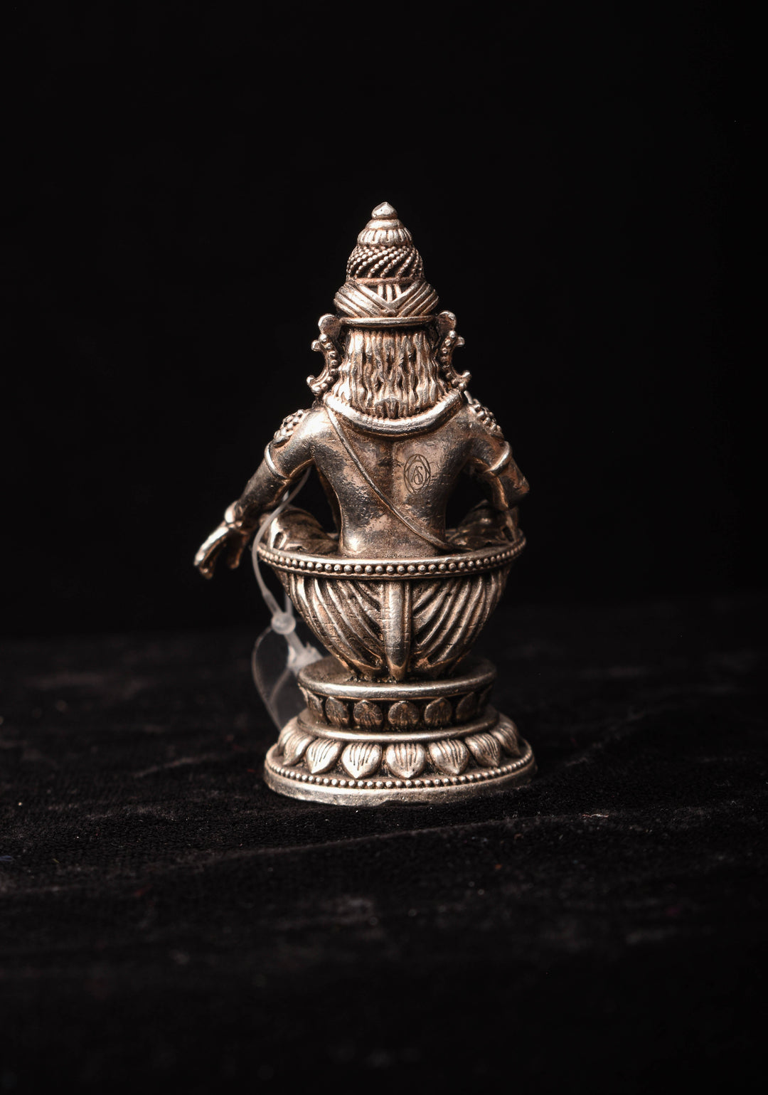 Pure 92.5 silver antique finish Ayyapan 3D Solid Idol 2.25"