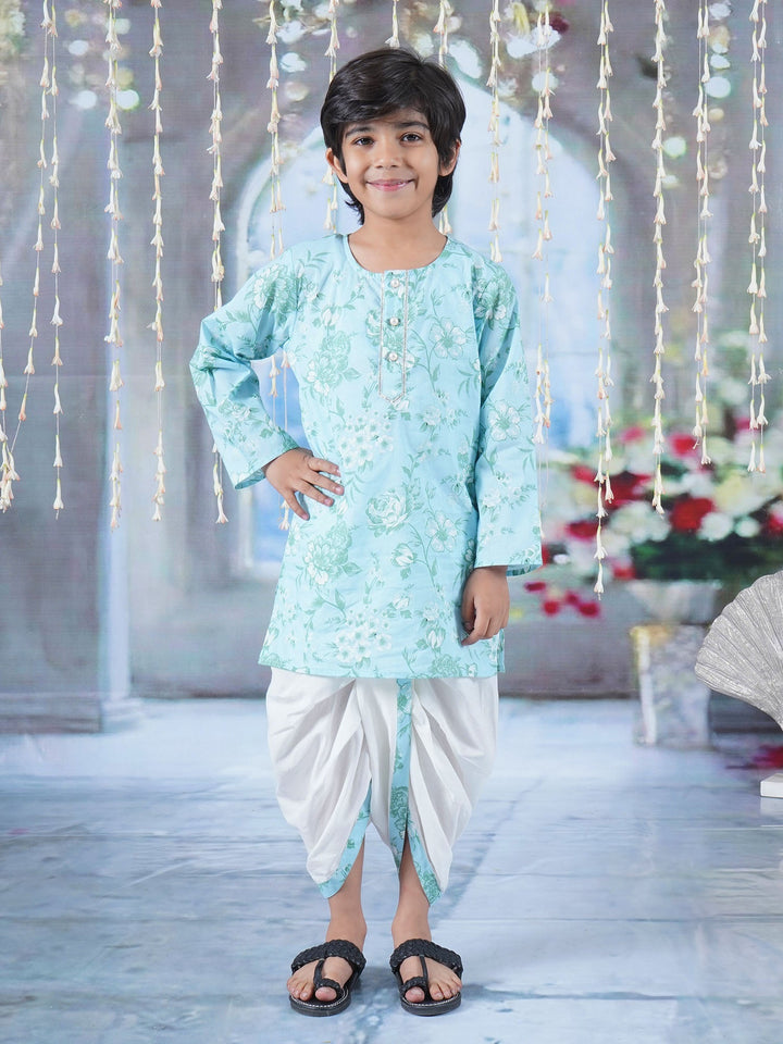 Neela Gulab Kurta Dhoti - Blue | SHOBITAM
