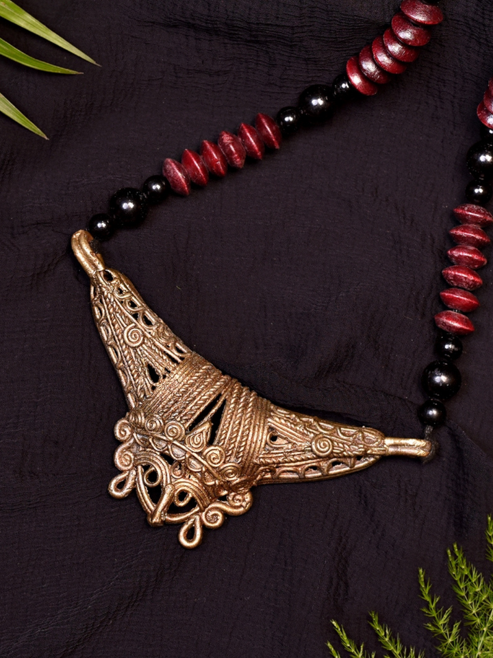 Handmade Dokra Durga Ma Hasuli Jewellery | SHOBITAM