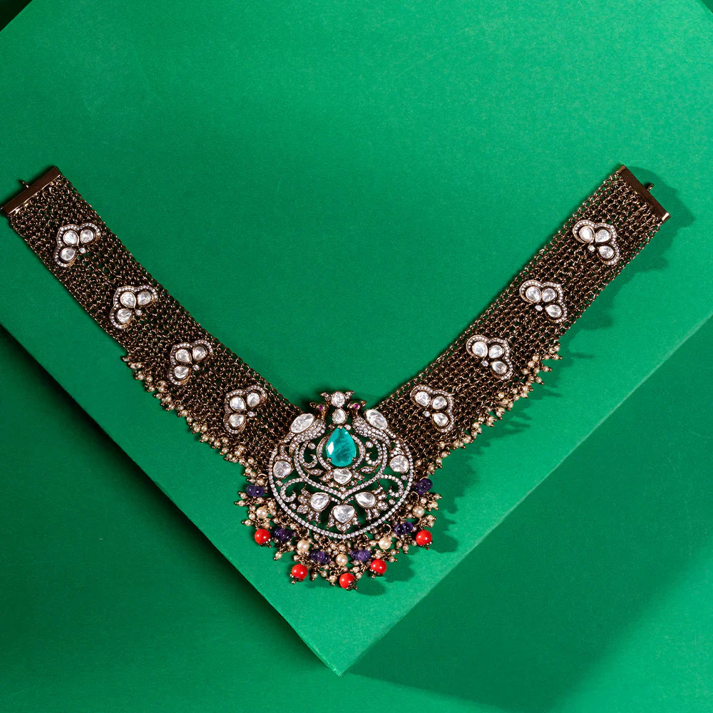 Pure 92.5 Silver, Tropical Muse Necklace Set