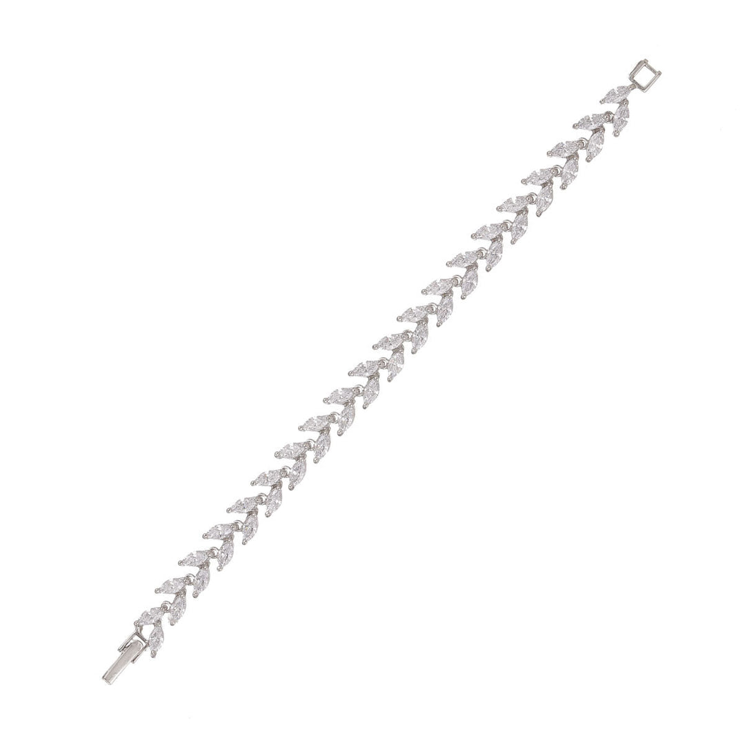 Pure 92.5 Silver Leafy Shine Bracelet | SHOBITAM