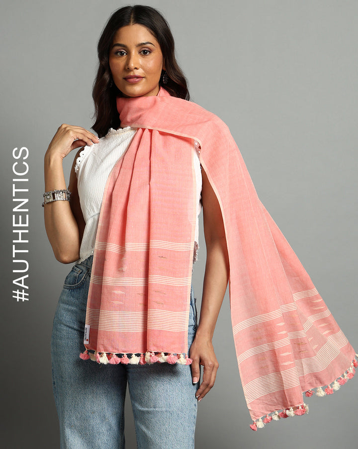 Handloom Jamdani Cotton Stole | SHOBITAM