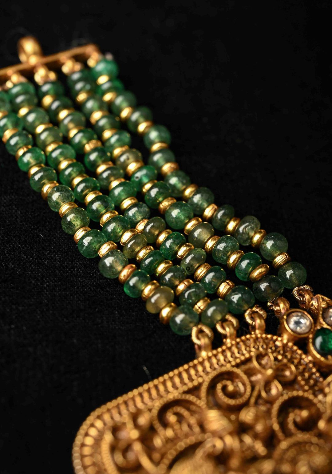 Statement 92.5 Silver 24 Ct Gold Plated Deep Nagas Balaji Lakshmi Antique Necklace